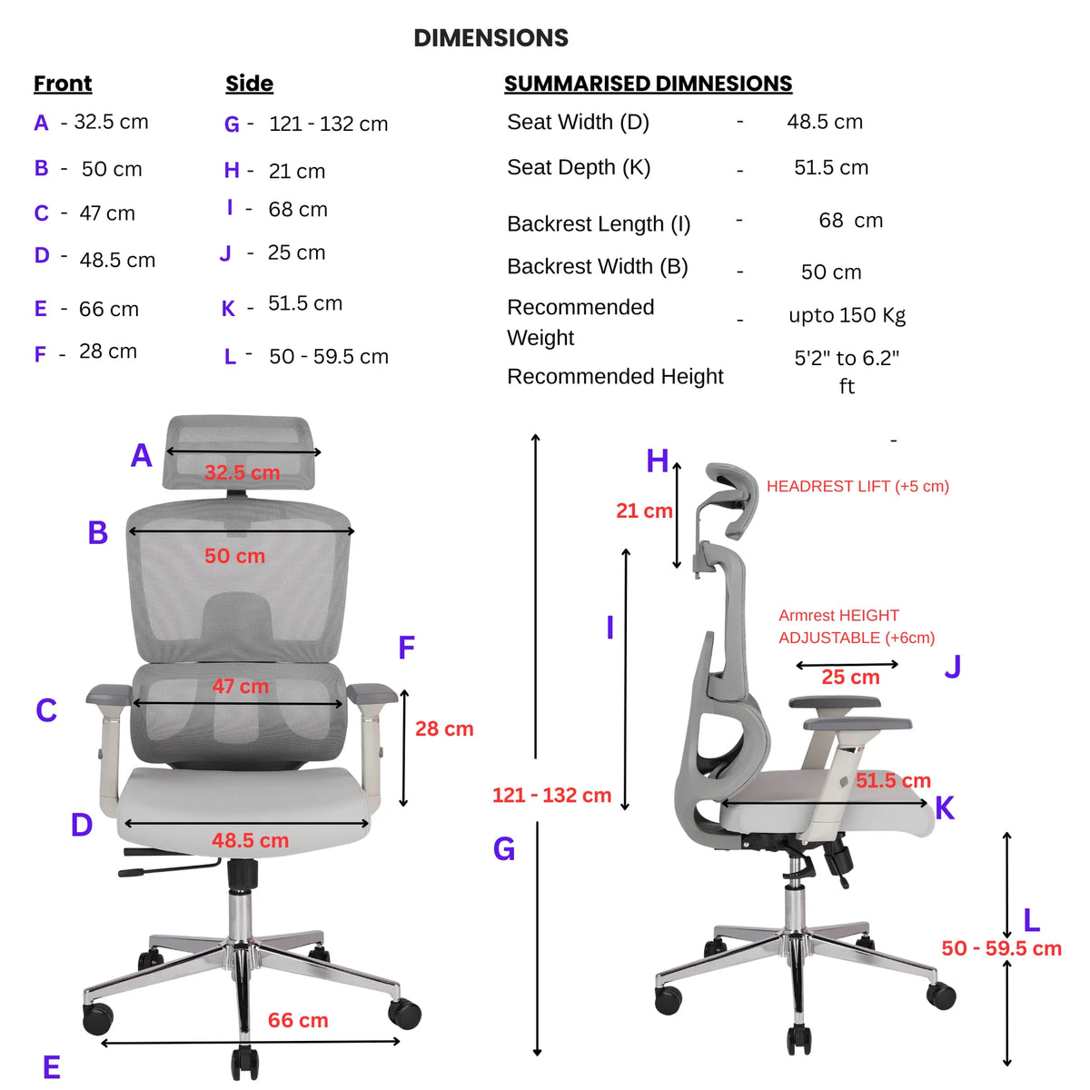 Product dimensions