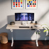 ErgoThrone V One electric standing desk White Oak 140cm home office setup