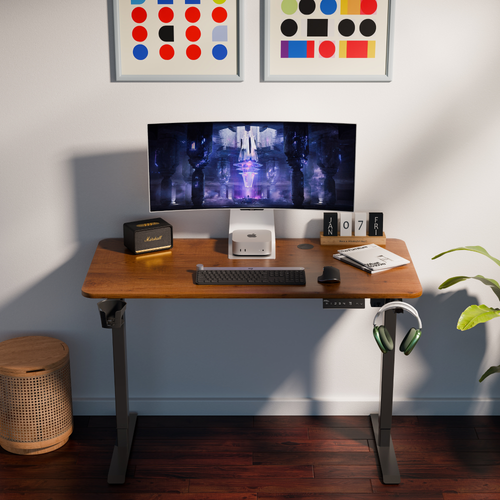 Ergo Throne V One - Electric Standing Desk (Greande Pine), 5-Year Warranty (100–140 cm)