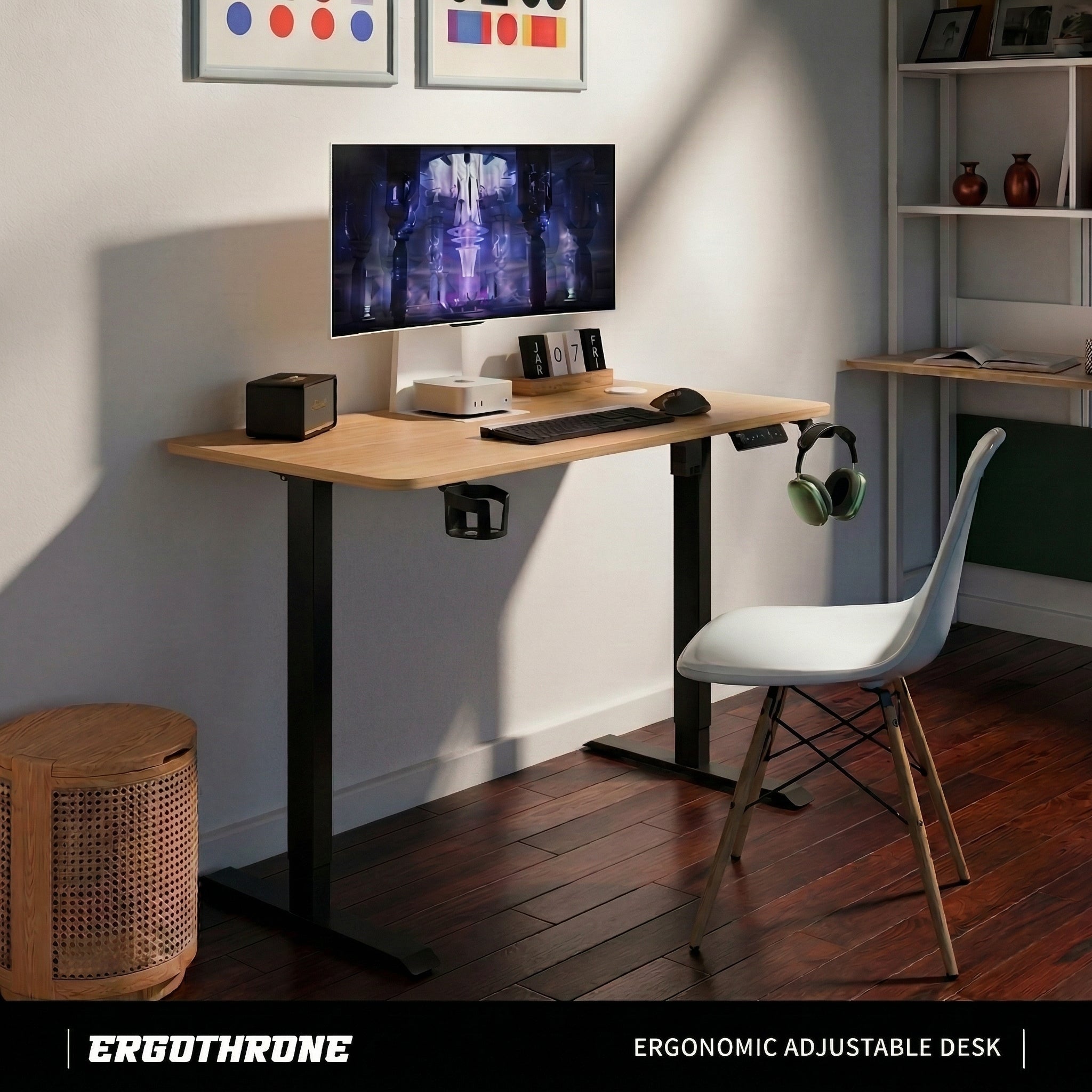 Ergo Throne V One - Electric Standing Desk (Baverian Beach), 5-Year Warranty (100–140 cm)
