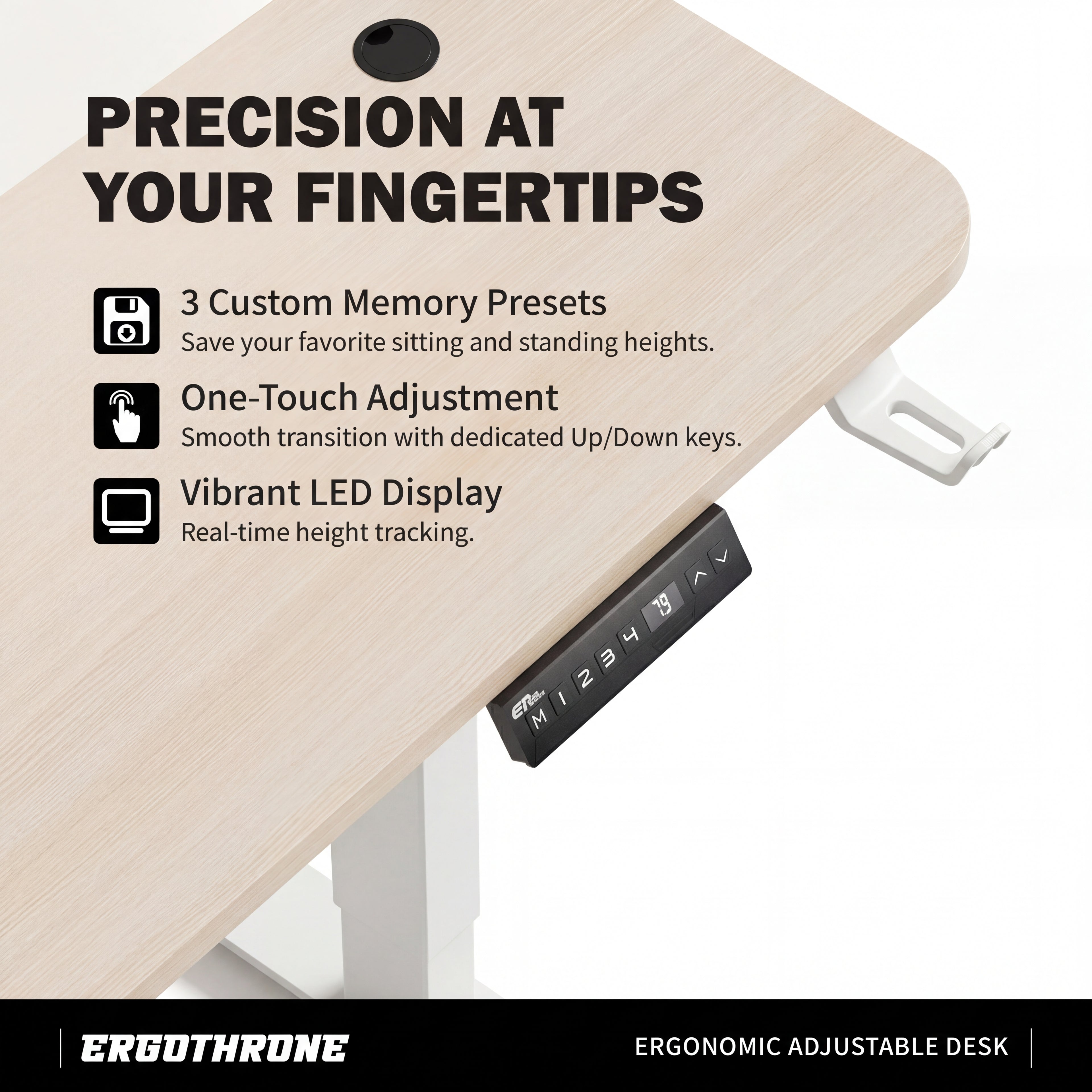3 memory preset digital controller ErgoThrone standing desk