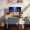 Ergo Throne V One - Electric Standing Desk (Maple Fusion), 5-Year Warranty (100–140 cm)
